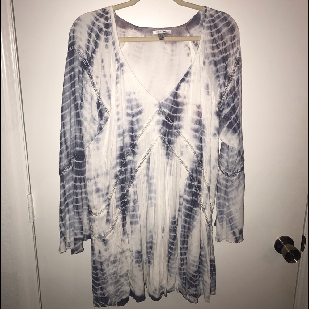 Tie dye bell sleeve dress